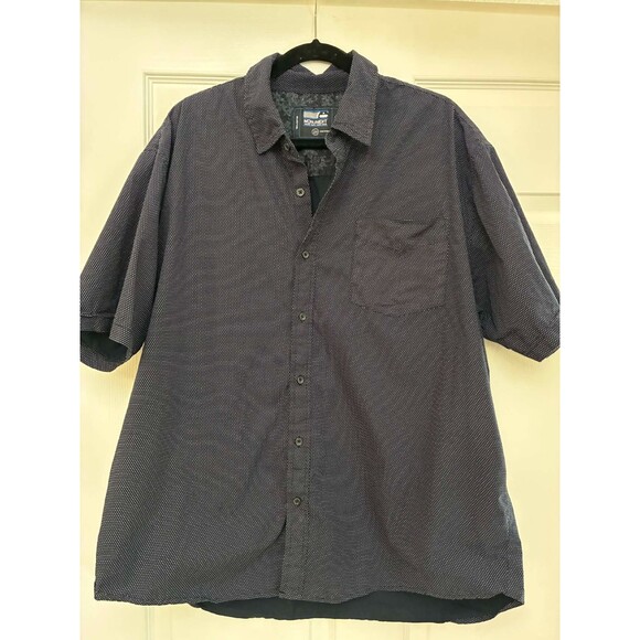 Monument Other - Monument Mens 2X Navy Short Sleeve Button Down Shirt‎ Micro Dot Casual